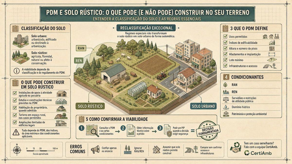PDM e solo rústico: o que pode (e não pode) construir no seu terreno