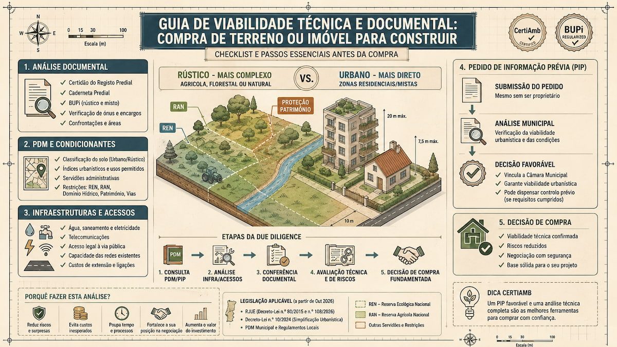 Comprar terreno ou imóvel para construir: o checklist de viabilidade técnica e documental